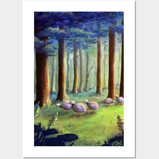 Guinea Fowl in the Woods Posters and Art